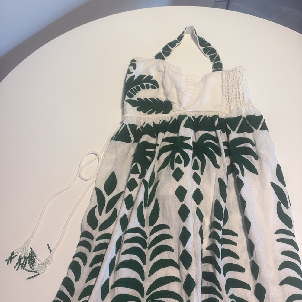 Farm Rio for Anthropologie Sleeveless Leaf Embroidered Patchwork Midi Dress - Picture 12 of 15